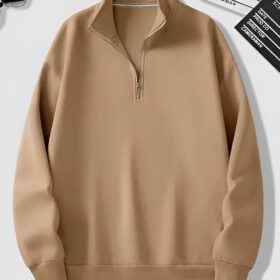 Brown half-zip sweatshirt