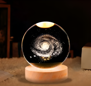 Gokul Enterprise 3D Galaxy Crystal Ball Night Lamp