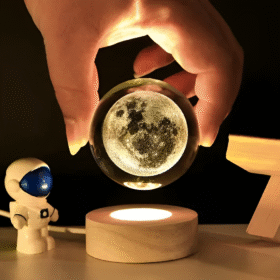 Ball Night Light - Bedroom Decor Lamp, Ideal Birthday Gift for Teens, Material : Wood