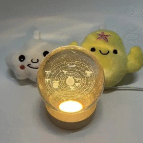 3D Galaxy Crystal Ball Night Lamp